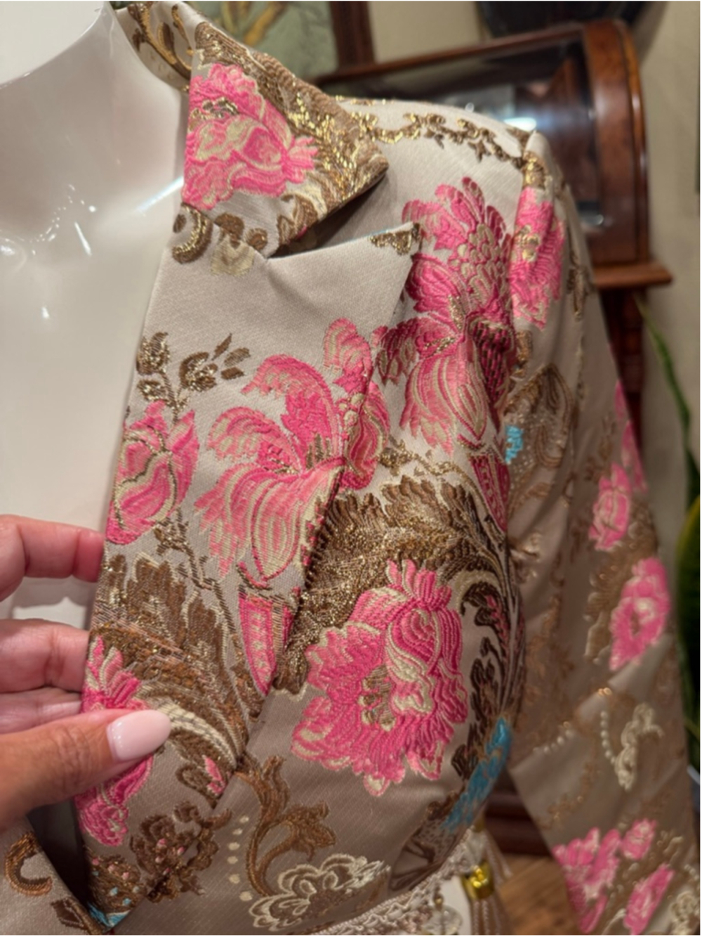 Fashion Nova Tassel Brocade Cropped Blazer - Boho Glam Party Chic - Large - Picture 5 of 16